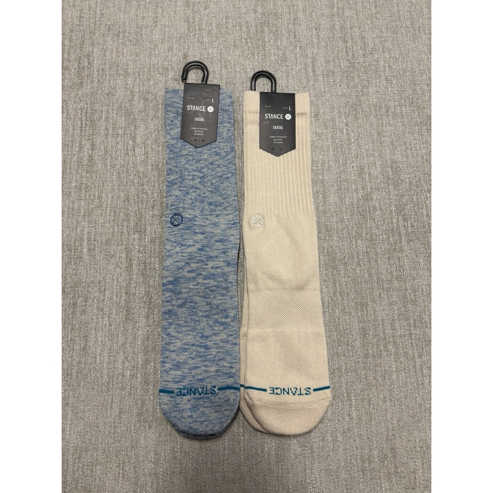 2 Pack Stance Combed Cotton Blend Casual Socks Crew Mid-Cushion Large (9-13) New